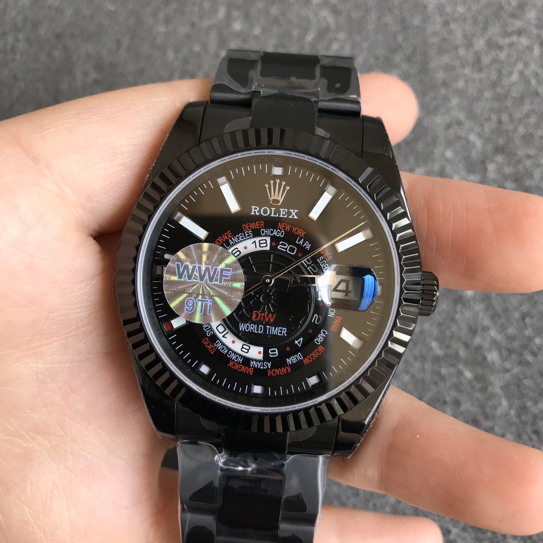 Rolex Sky Dweller PVD Coated Case DIW Limited Edition Black Dial 42MM Men's Watch