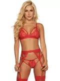 Mapale Sweetheart Red Lace Bra Set
