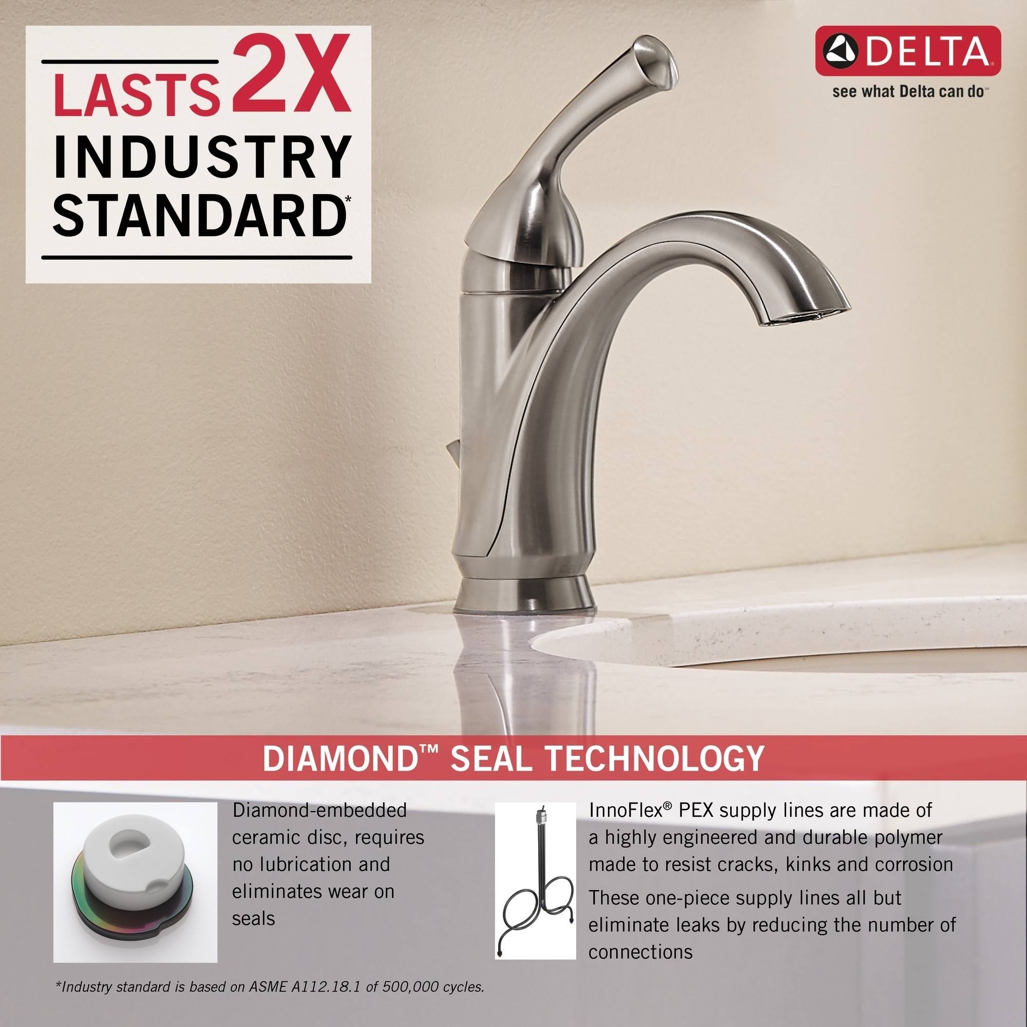 Delta 15999-SS-DST Haywood Single Handle Centerset Bathroom Faucet - Stainless