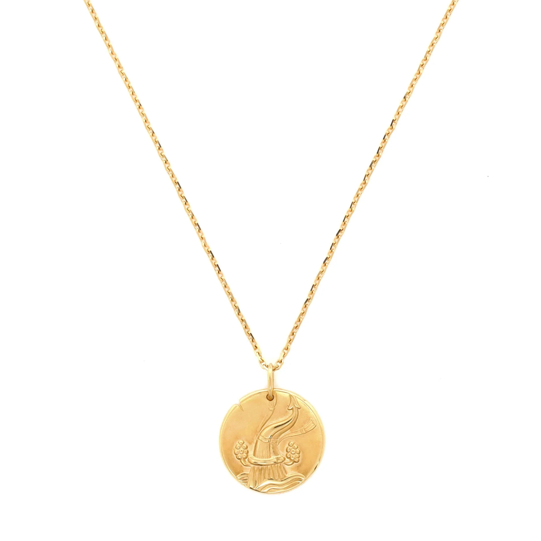 Zodiac Pendant Necklace 18K Yellow Gold