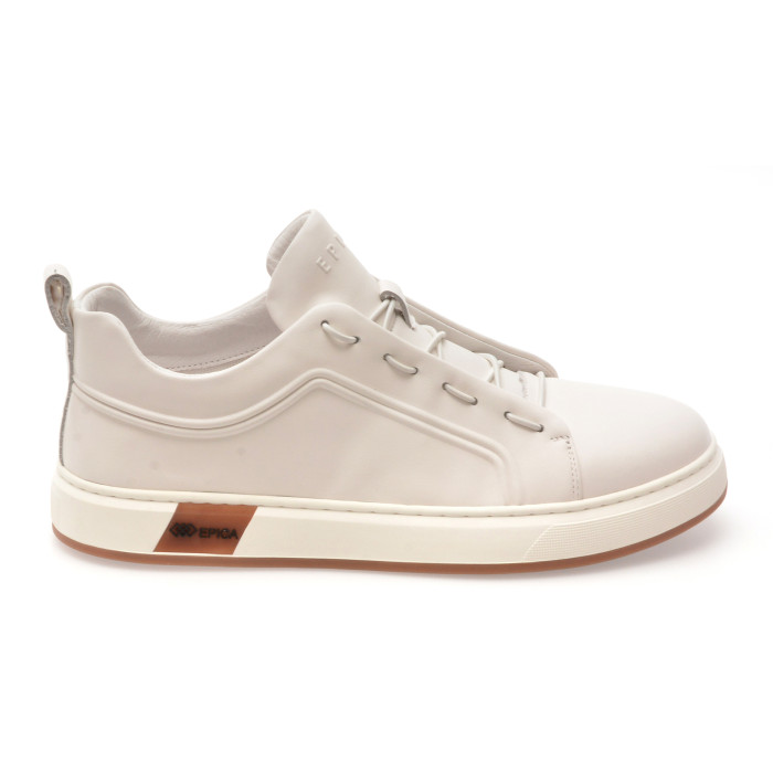 Pantofi sport EPICA albi, 300166, din piele naturala
