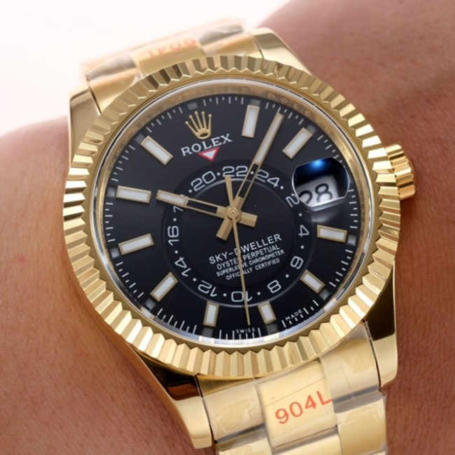 Sky-Dweller Gold Black Index Dial 42mm