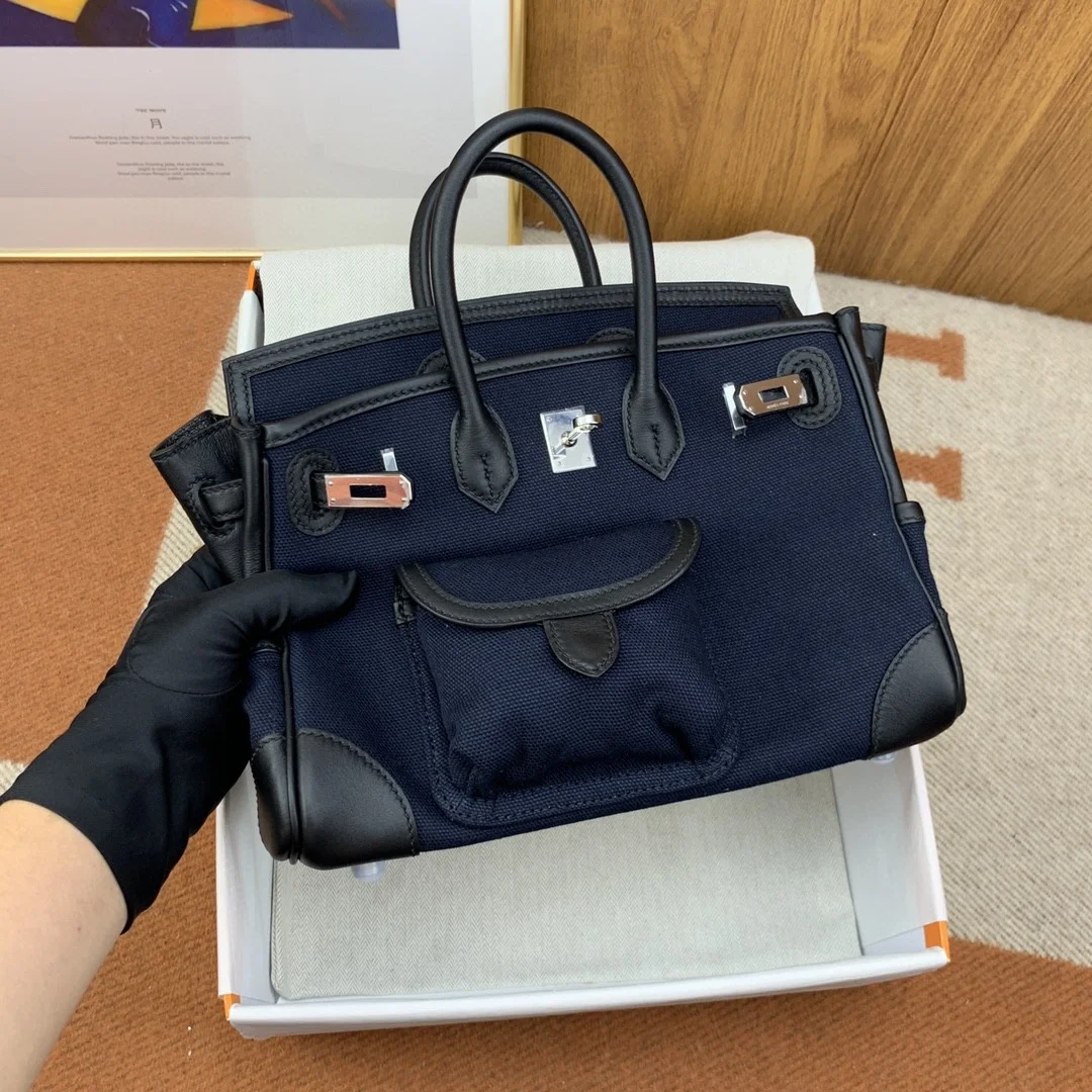Hermes Birkin Cargo 25 Black, SIlver Toned Hardware Bag For Women, Women’s Handbags, Shoulder Bags 9.8in/25cm