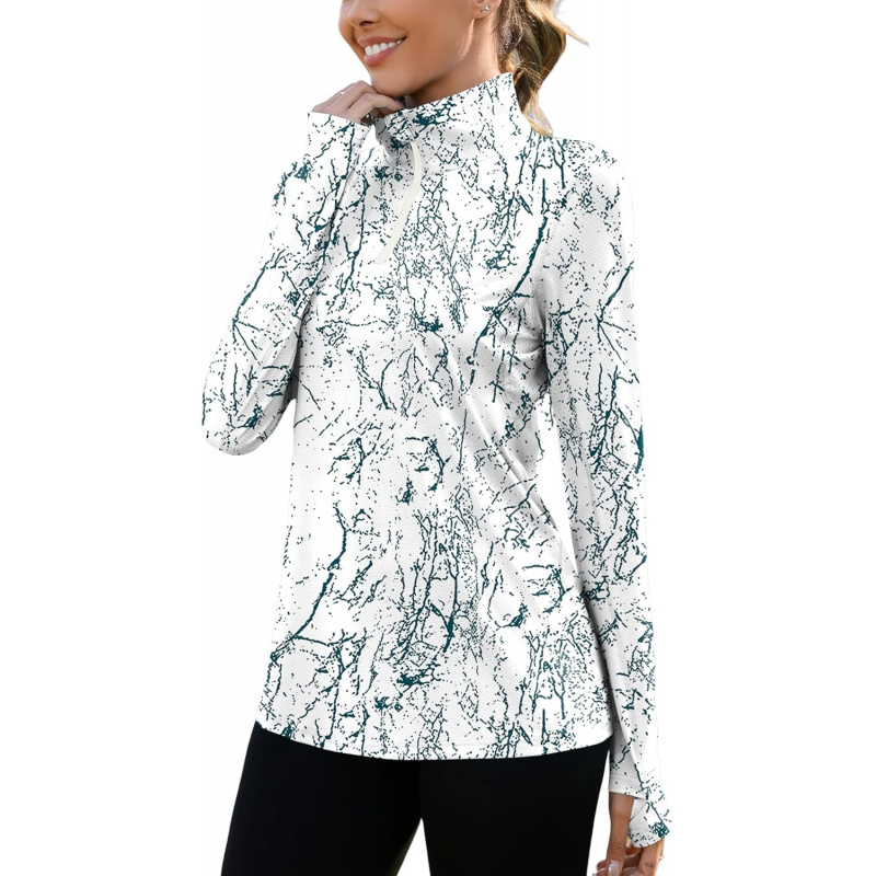AURETOP Women's 1/4 zip UPF 50+ Sun Shirt SPF Long Sleeve
