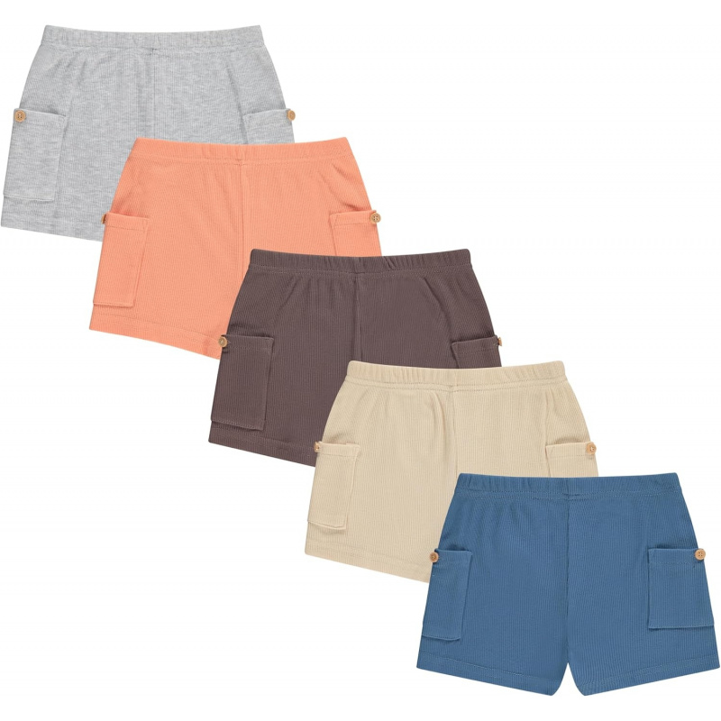 VAELIRAEL 5-Pack Boys Baby & Toddler Shorts - Soft