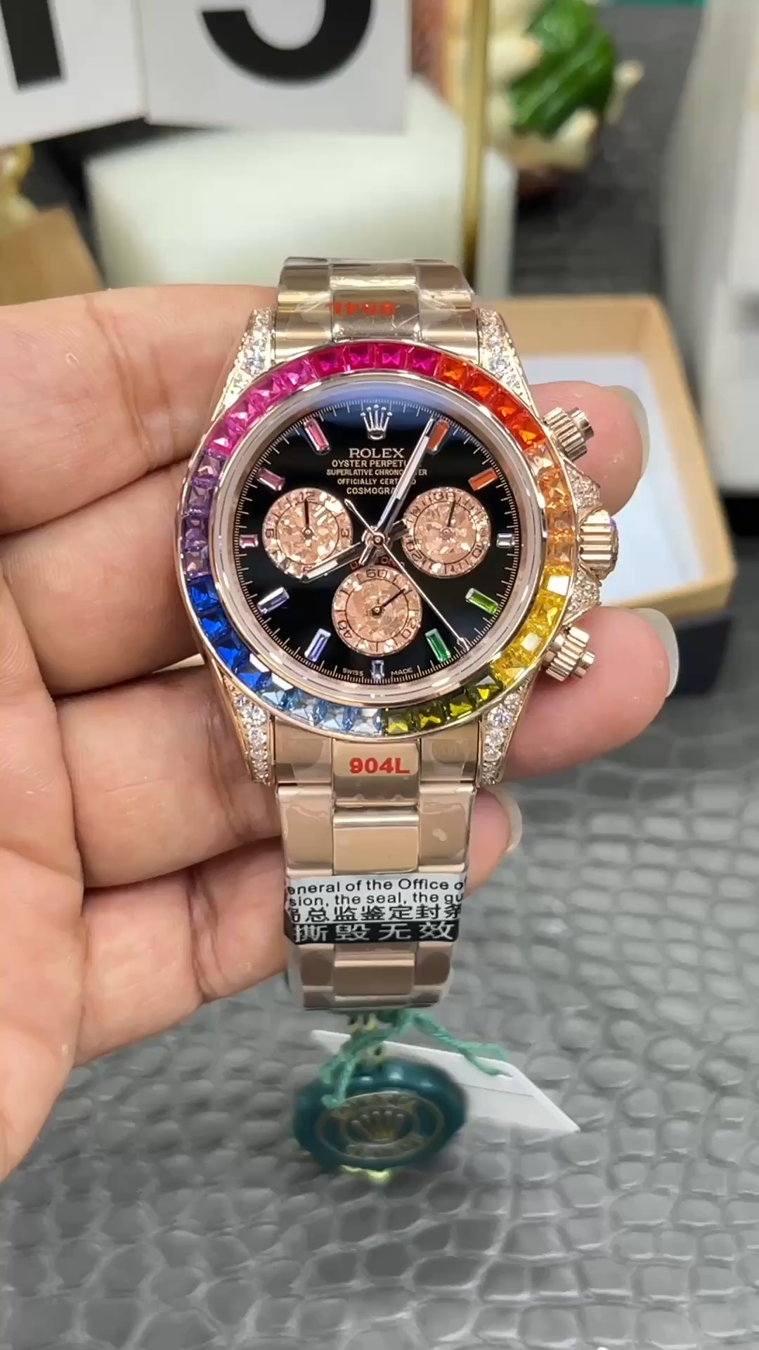 Rolex Cosmograph Daytona 40mm Black Sapphire Rainbow Dial 116595RBOW