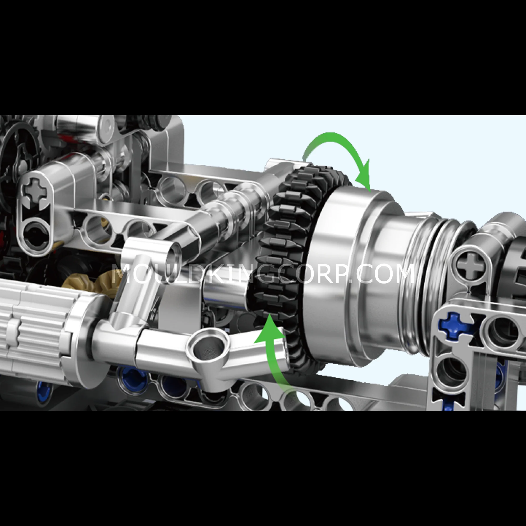 Mould King 10207 PAG Turbocharged V8 Engine Building Set | 761 Pcs