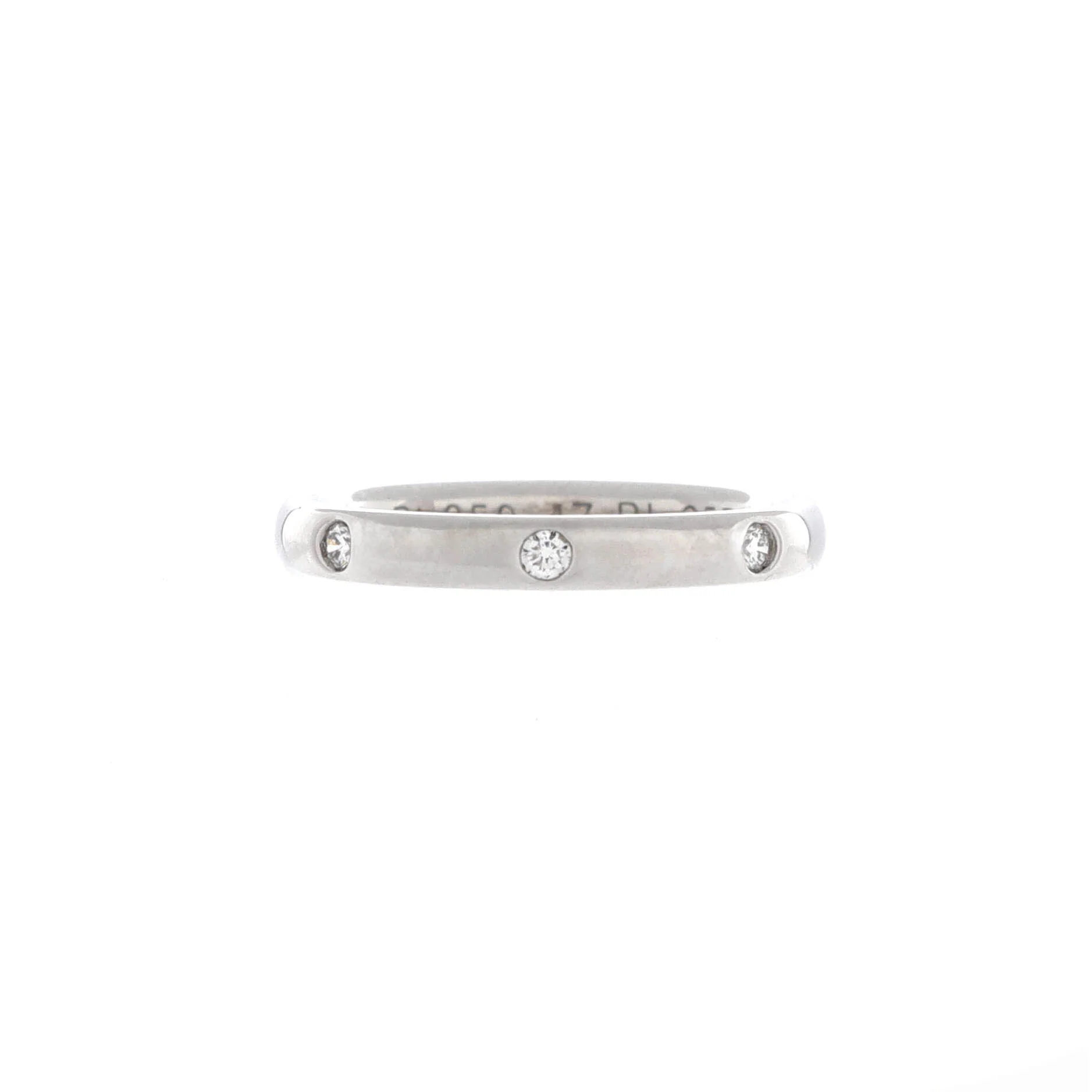 Tendrement Etoiles Wedding Band Ring Platinum with 3 Diamonds 2.5mm