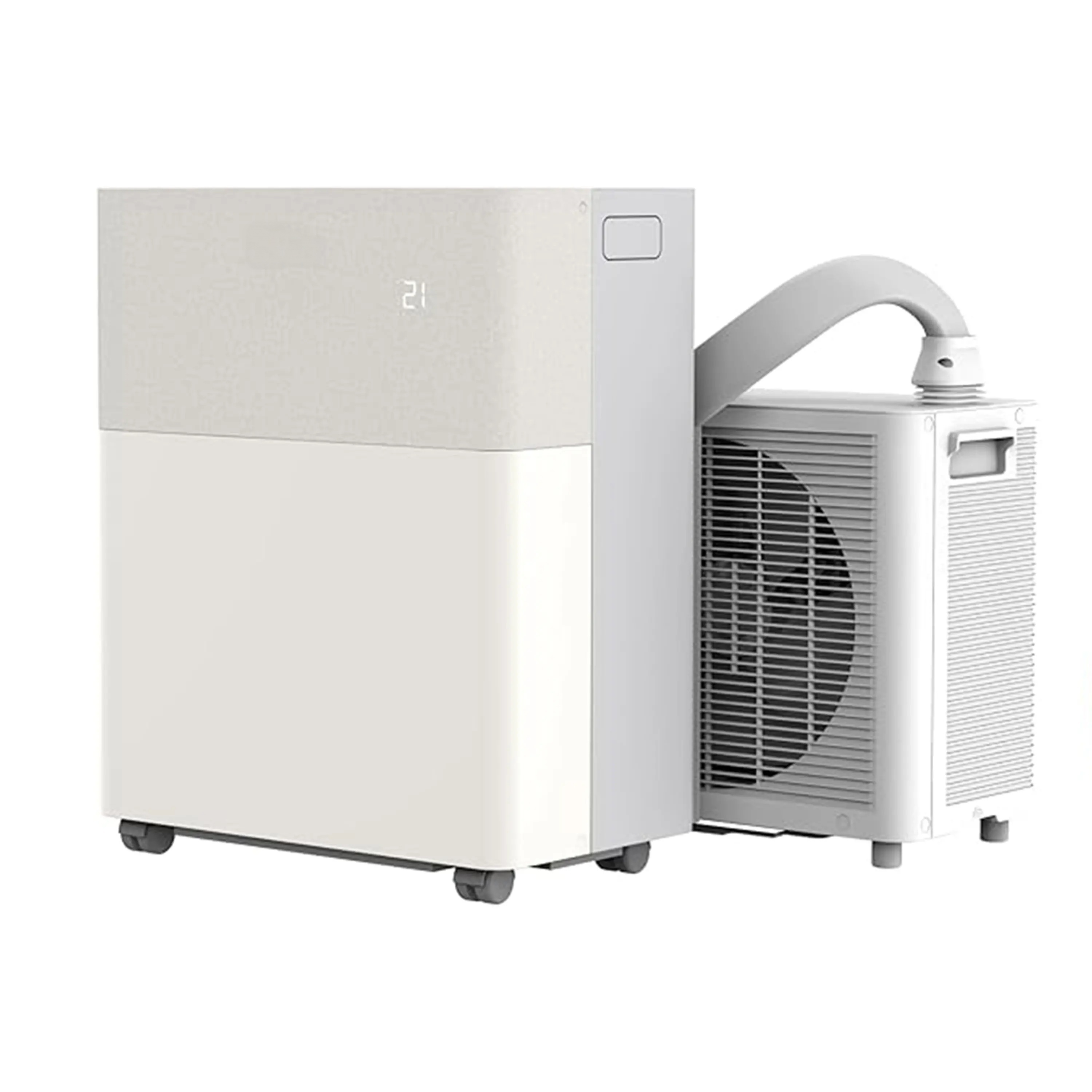 PortaSplit-E Mobile Klimaanlage,Kühlen A++/Heizen A+, 12000 BTU 3,5kW,Mini-Split-Klimaanlage, Farbe Pfirsich,für Räume bis zu 42 m² / 105 m³, nur 39 dB(A) im Silent-Modus [Energieklasse A++]（Die Montagehalterung wird mitgeliefert.）