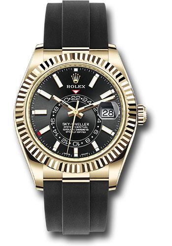 Rolex,Sky-Dweller Yellow Gold Sky-Dweller Watch - Black Index Dial - Oysterflex Bracelet - 2023 - 326238 bki