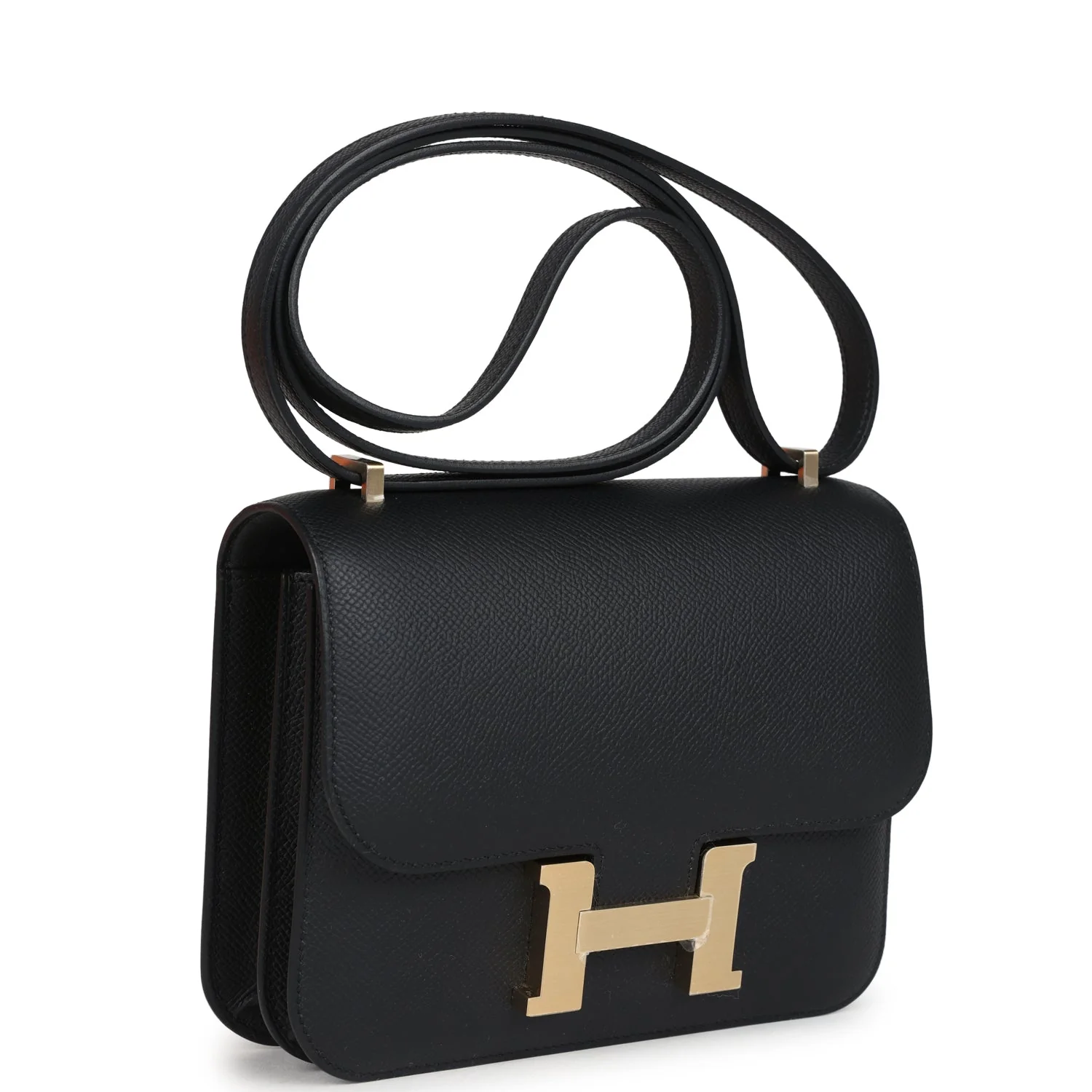 Hermes Constance 18 Black Epsom Brushed Gold Hardware