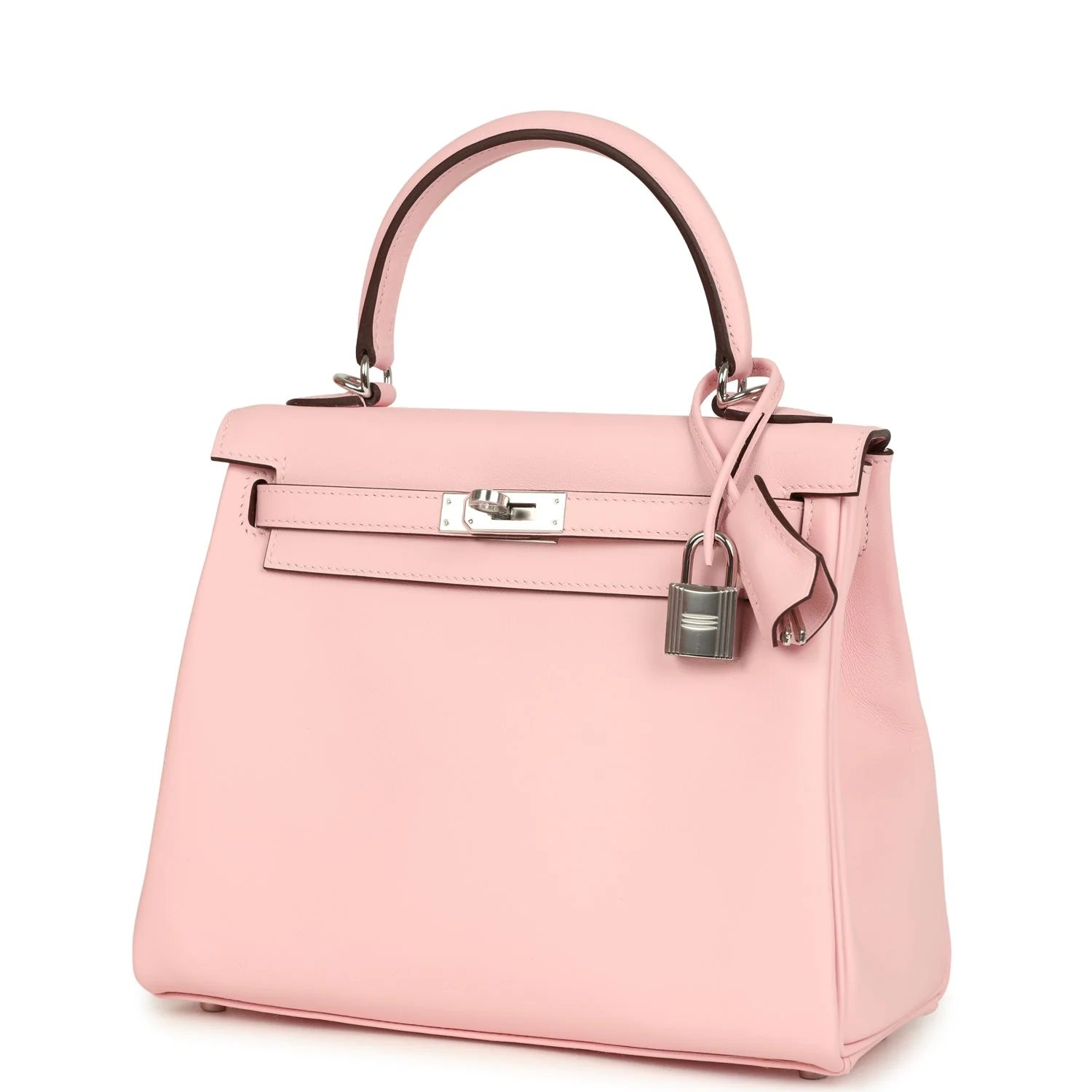 Hermes Kelly Retourne 25 Rose Sakura Swift Palladium Hardware