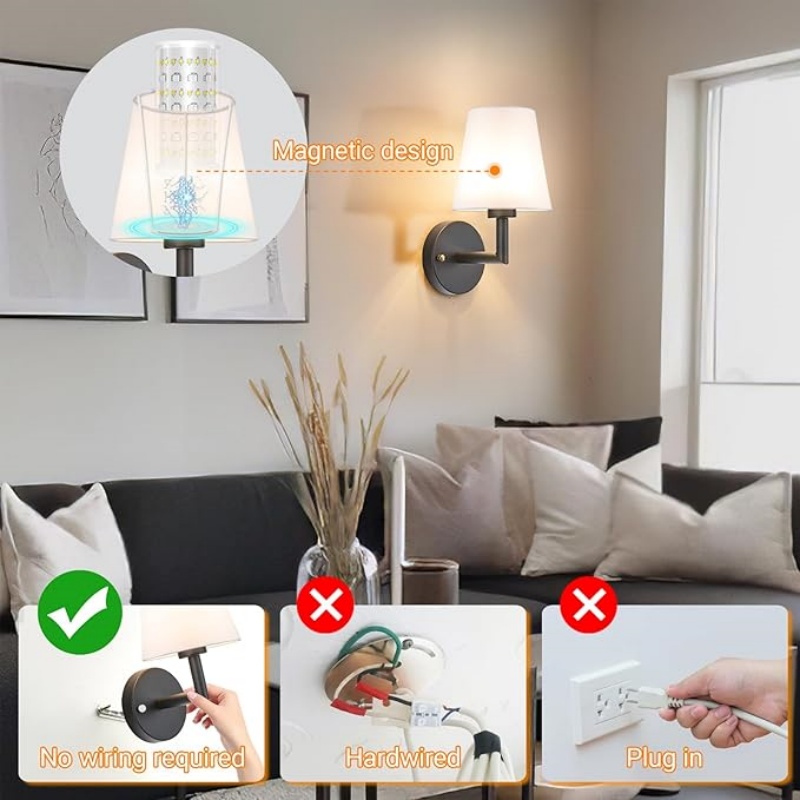 WALLARTISAN Battery Operated Wall Sconces Set of 2