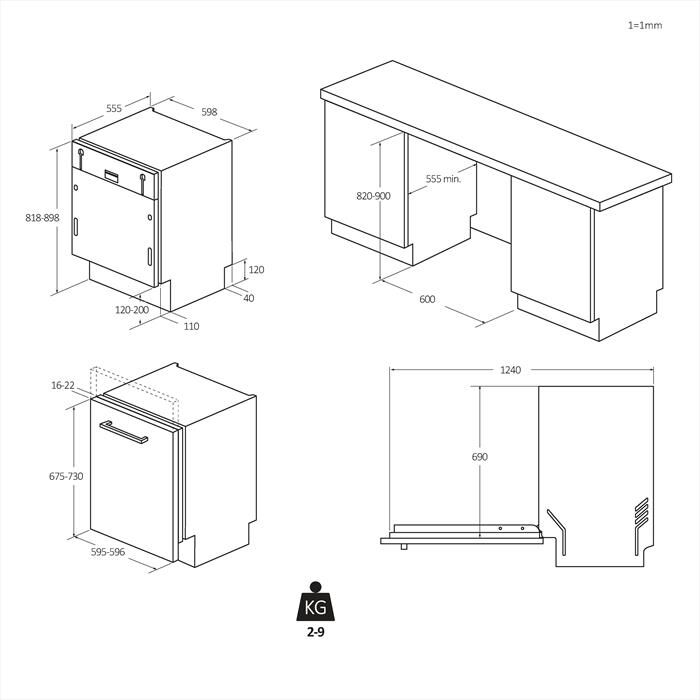CANDY - Lavastoviglie CIU 3C7L0B Classe C 13 coperti