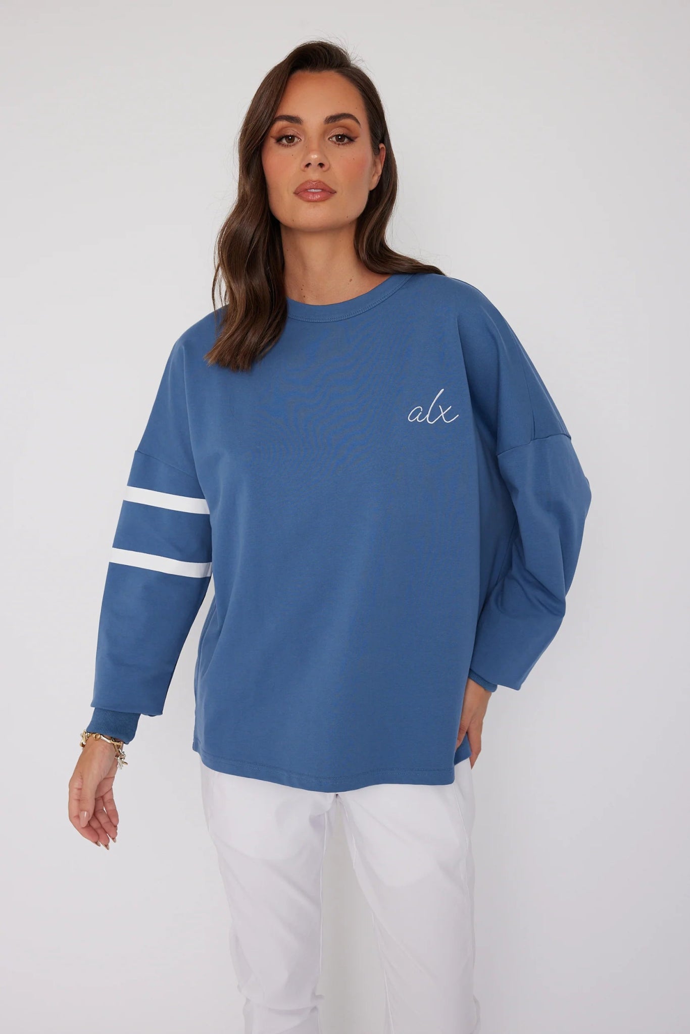 StripeEmbroidered Crew