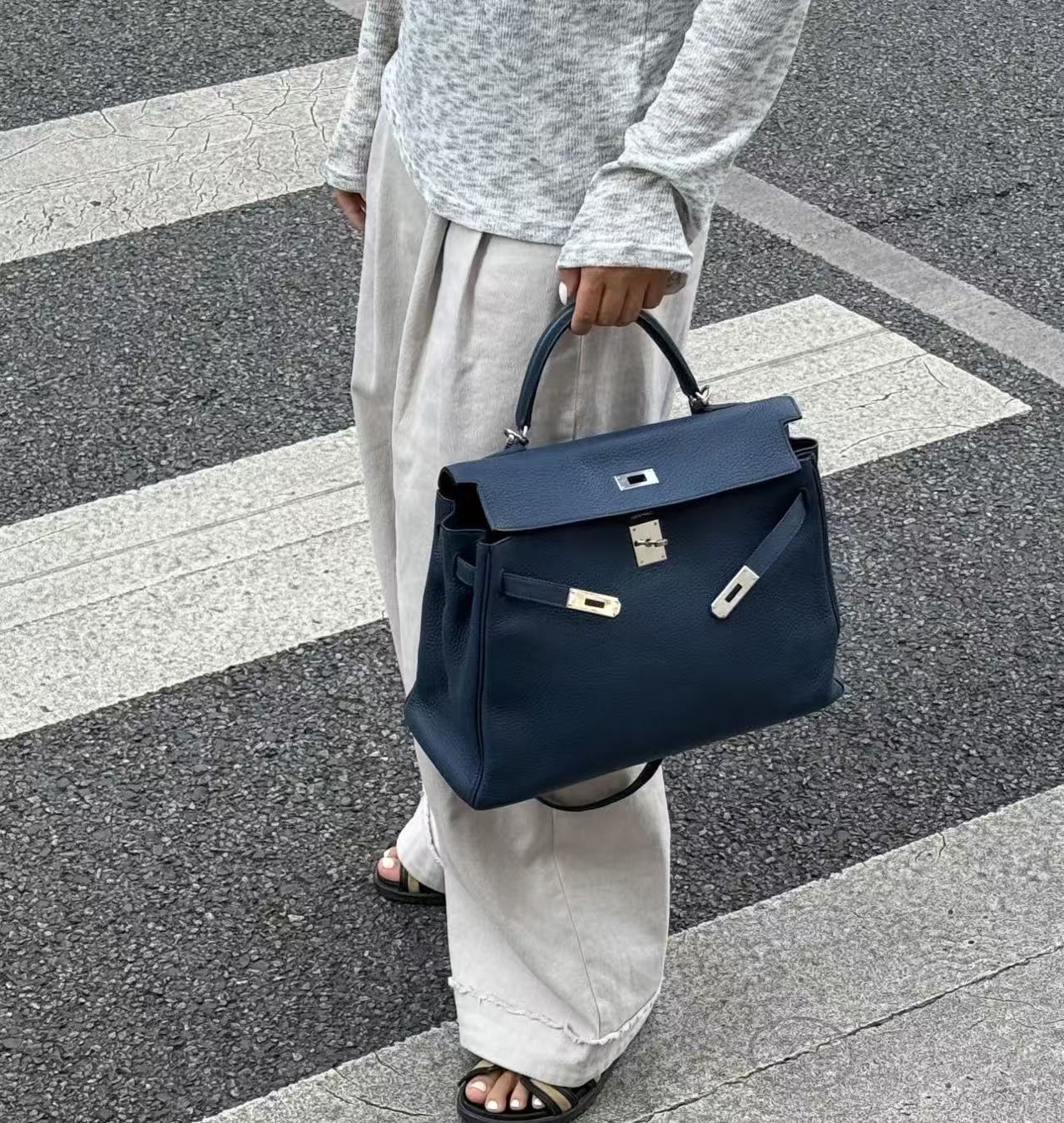 Hermes kelly 35 Dark blue custom TOCO