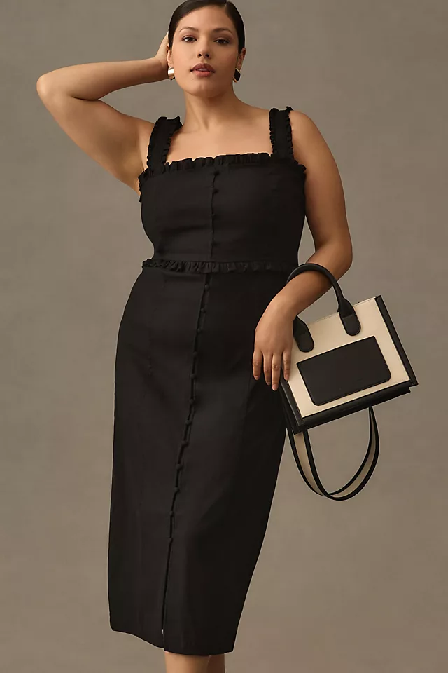 Slim Square-Neck Dress BLACK