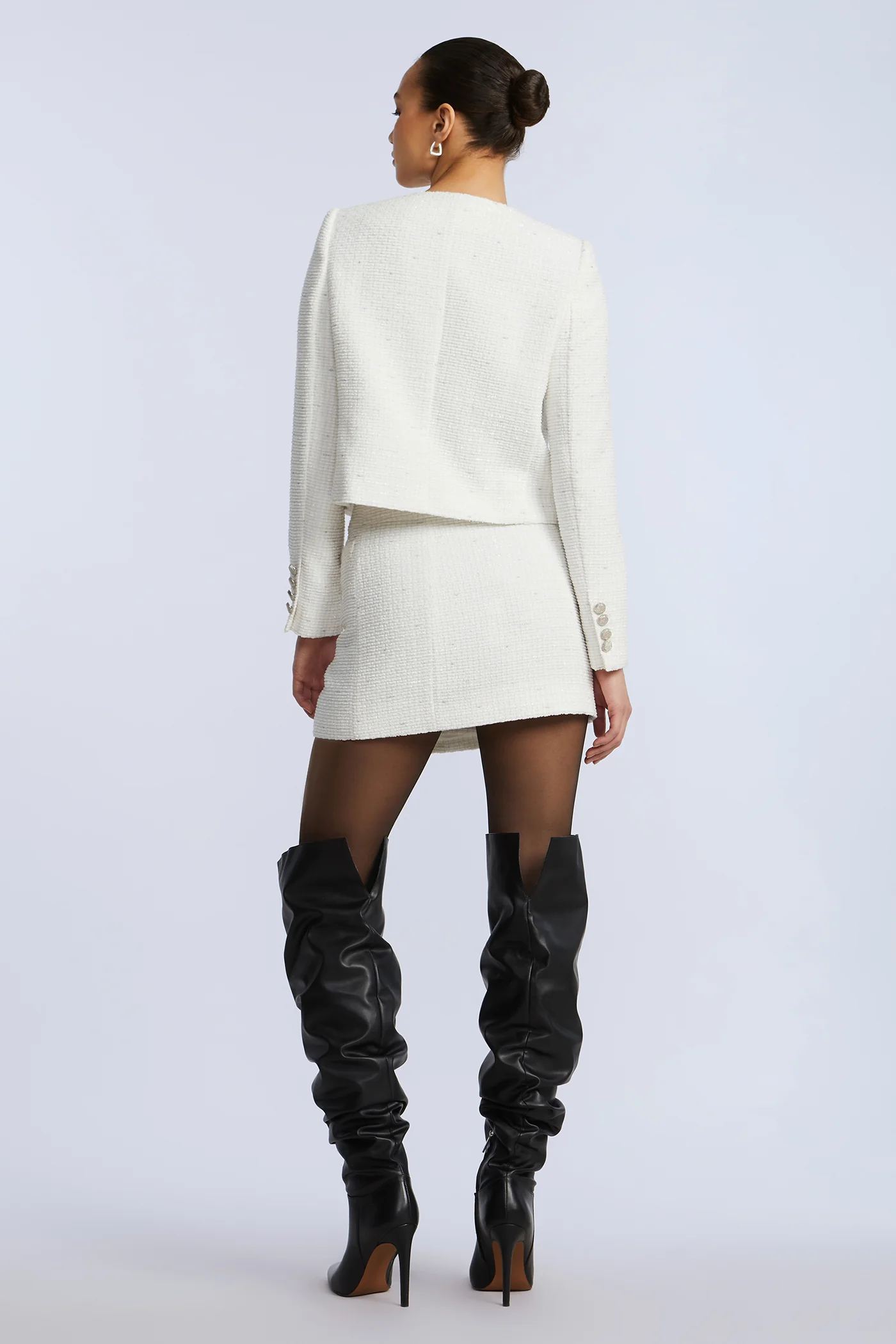 Tweed Wrap Short Skirt