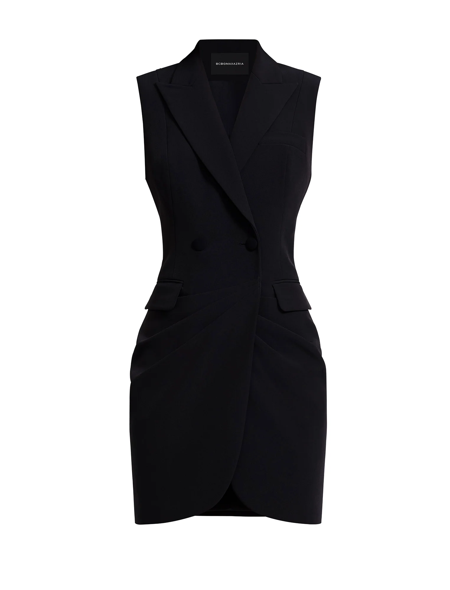 Sleeveless Draped Blazer Dress