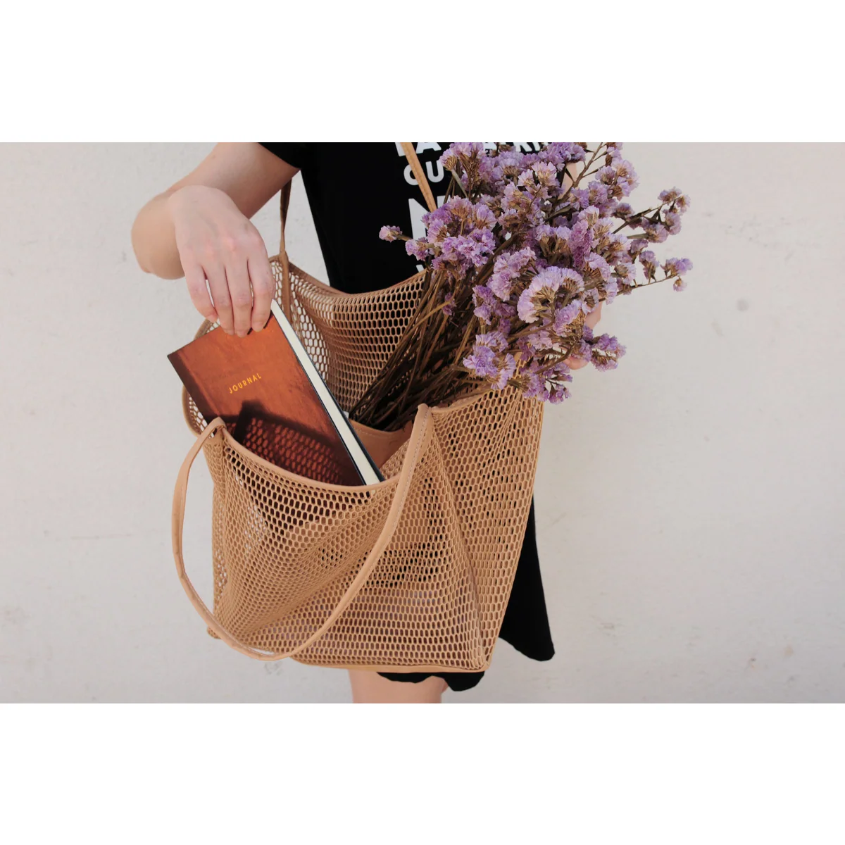 Mesh Beach Tote Tan