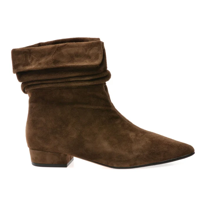 Botine EPICA kaki, H3127J, din piele intoarsa