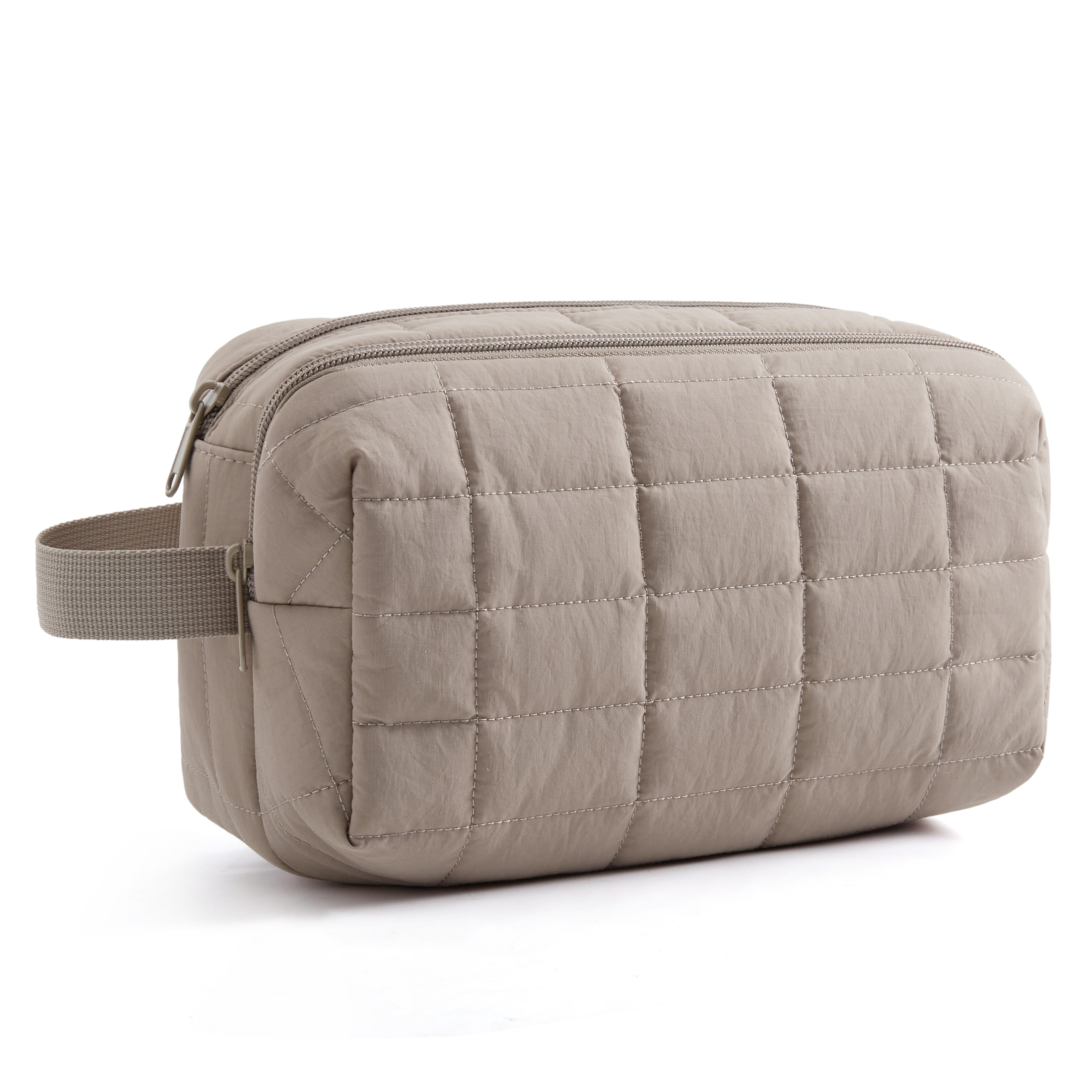 BAGSMART Travel Toiletry Bag for Men, Small Makeup Cosmetic Bag with Double Zippers & Handle, Water Resistant Shaving Pouch Organizer Dopp Kit for Toiletries Accessories