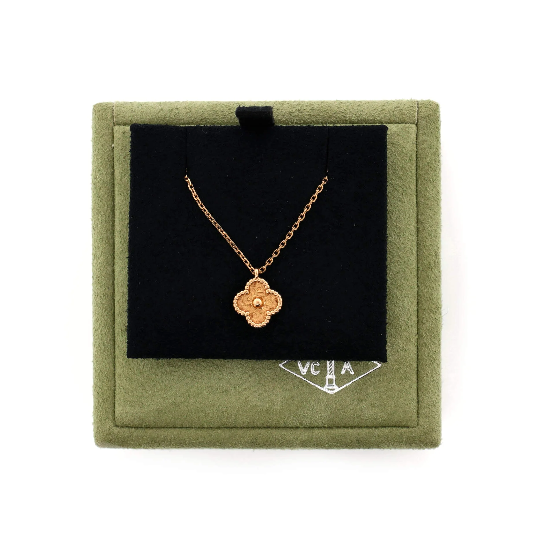 Sweet Alhambra Pendant Necklace 18K Rose Gold