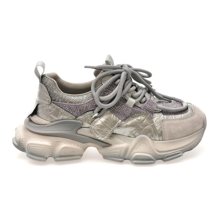 Pantofi sport EPICA gri, 5758, din material textil si piele naturala