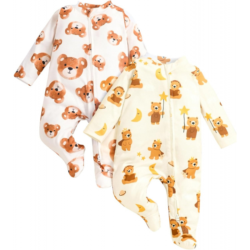 VAELIRAEL 2 Pcs One-Piece Footed Jumpsuits