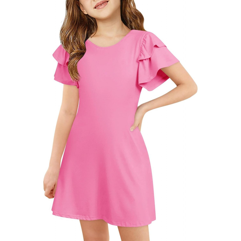 Girls Ruffle Sleeve Dresses