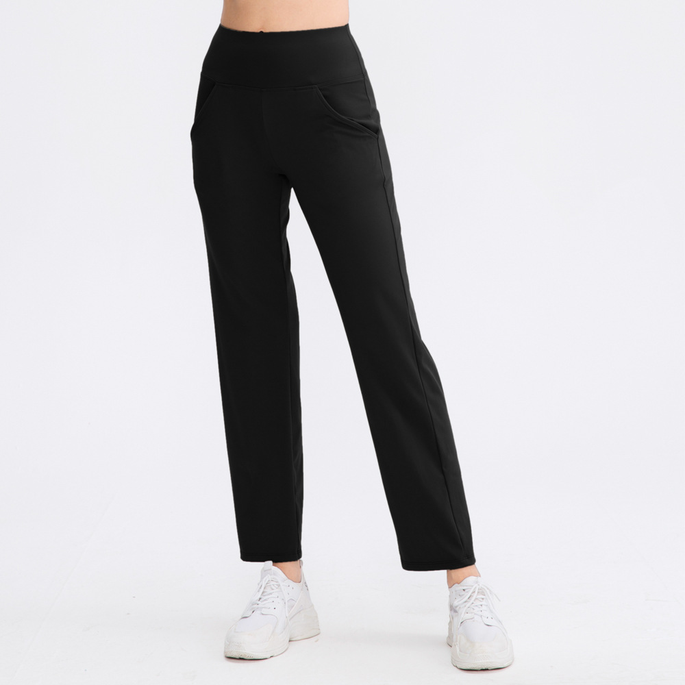 Women's Loose Yoga Pants, Double-Sided, Skin-Friendly, High-Waisted, Elastic Fitness Training Pants, Running Sports Pants