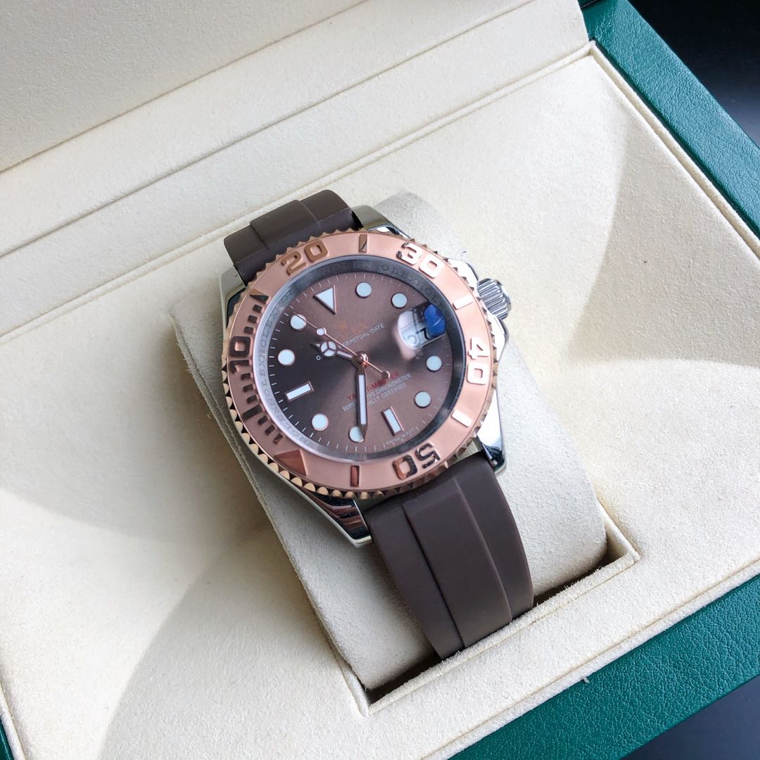 YACHT-MASTE EVEROSE GOLD BROWN DIAL RUBBER