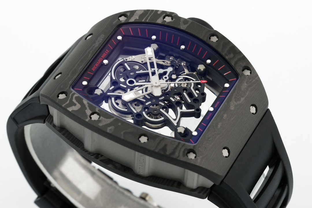 Richard Miller RM 055 RMUL2 NTPT Carbon Fiber Black Rubber Strap