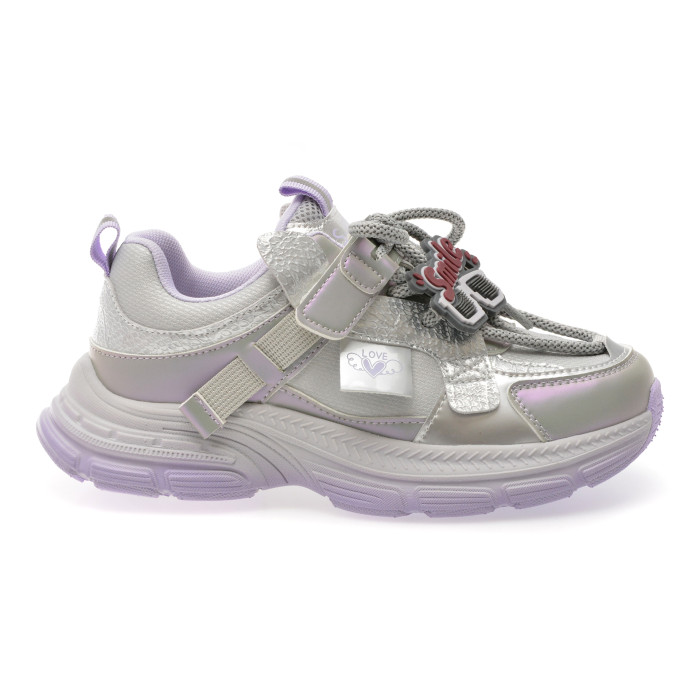 Pantofi sport SELECTION KIDS argintii, 532210, din material textil