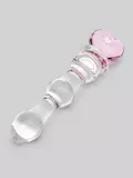 Crystal Heart Wavy Glass Dildo 6 Inch