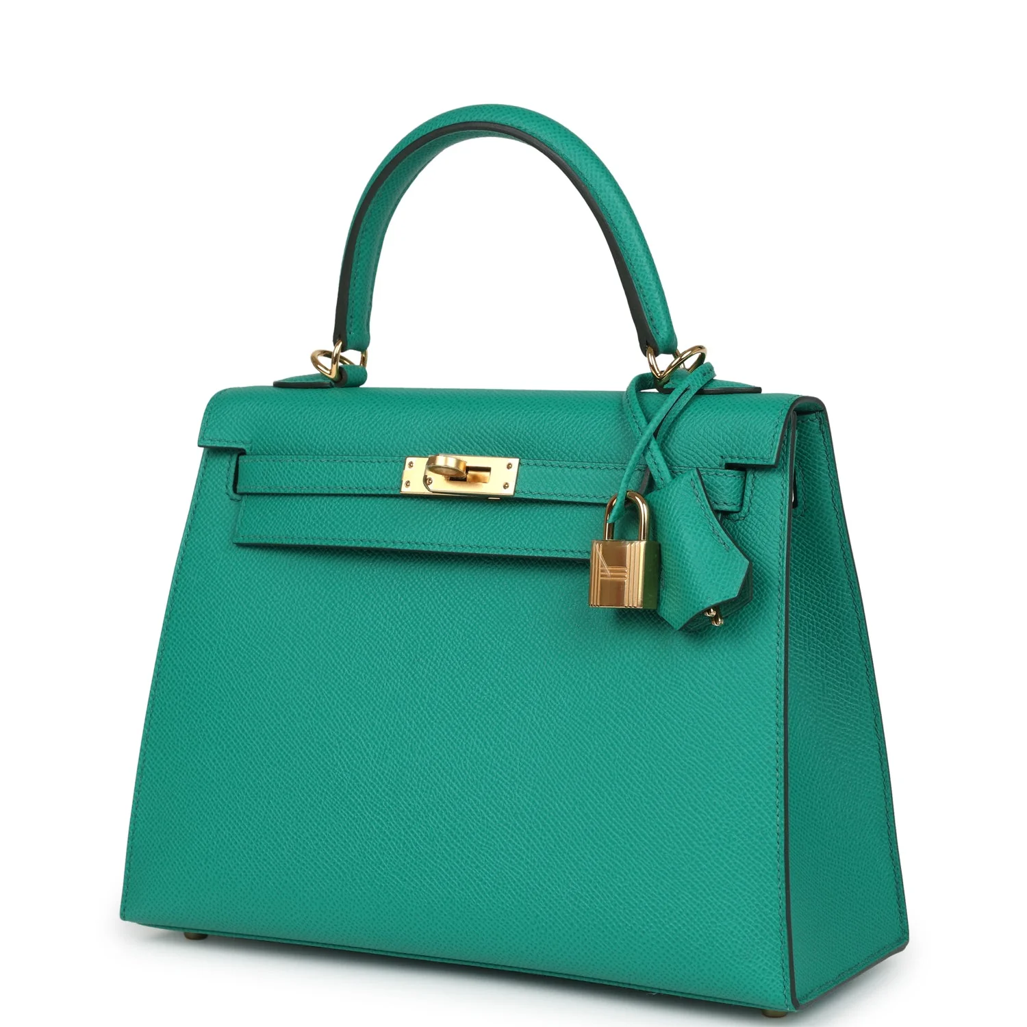 Hermes Kelly Sellier 25 Vert Jade Epsom Gold Hardware