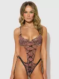 House of Desire Alia Leopard Mesh Underwire Crotchless Body