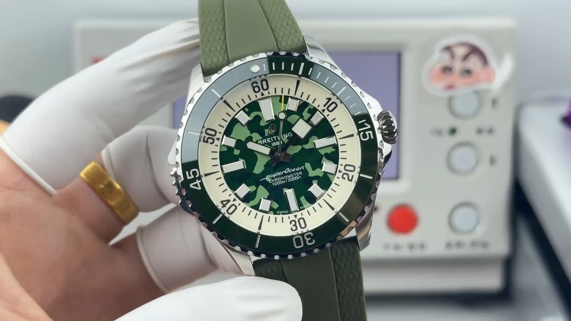 Breitling Superocean E10379D31L1S1 Replica Green Camouflage Watch