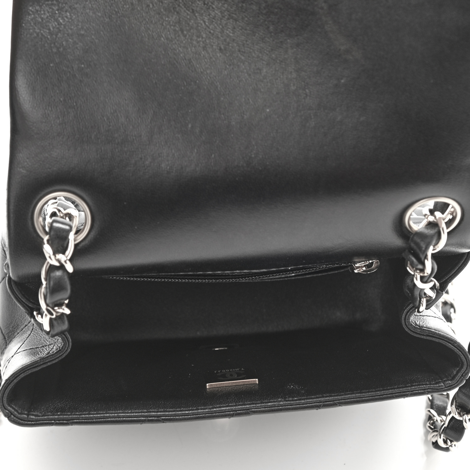 Lambskin Quilted Mini Square Flap Black