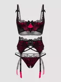Lovehoney Plus Size Boudoir Belle Cherry Quarter Cup Bra Set