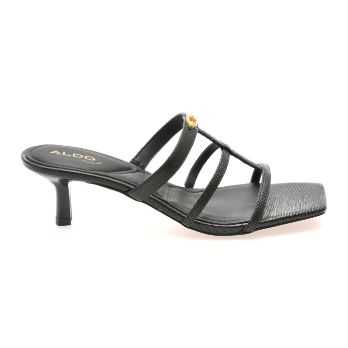 Papuci ALDO negri, GOLDEN GLOW 001, din piele ecologica