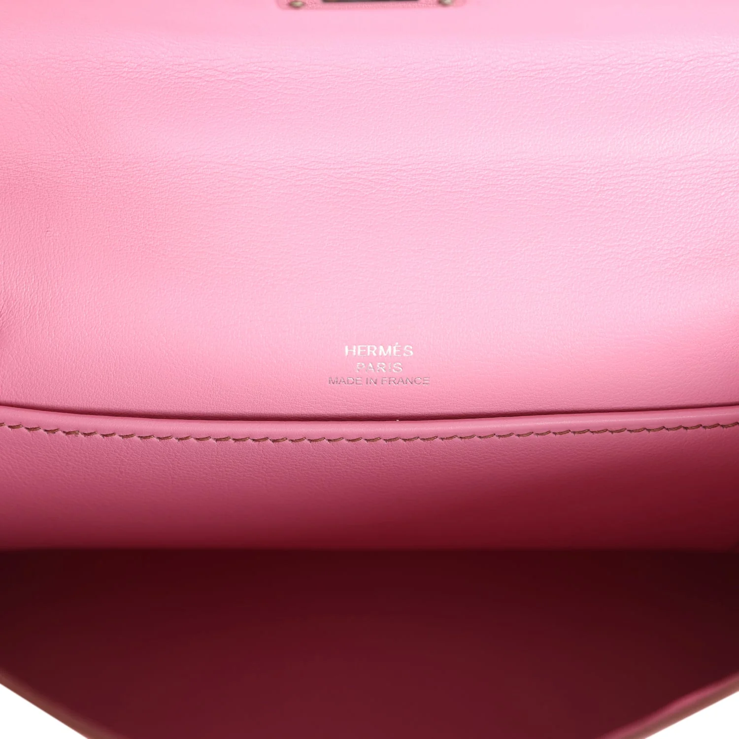 Hermes Kelly Pochette Bubblegum Swift Palladium Hardware