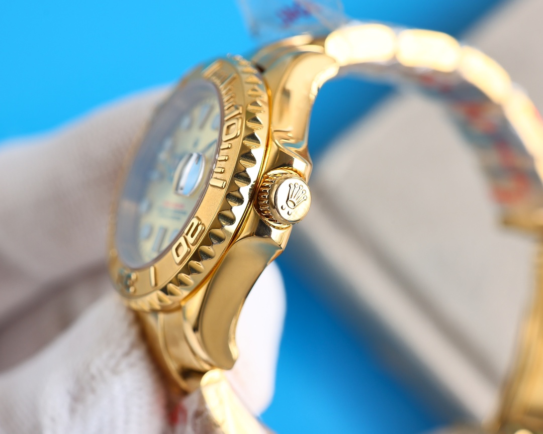Rolex Yacht-Master 169628 Yellow Gold Champagne Dial 29mm Lady Replica Watch