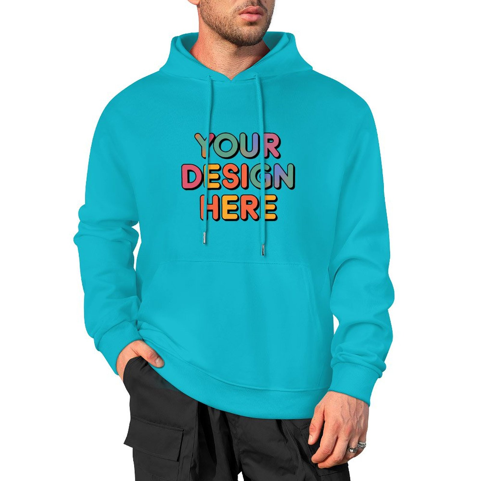 Personalized Custom Men’s 100% Cotton Hooded Sweater with Graphic Print