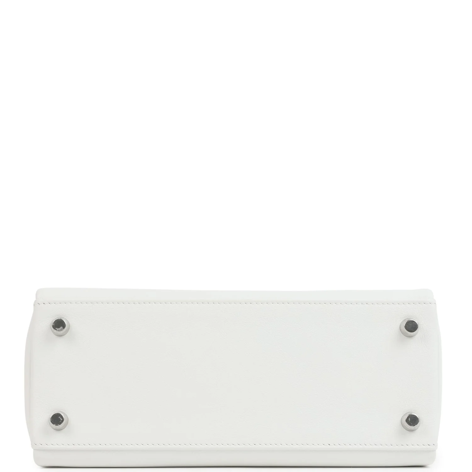 Hermes Kelly Retourne 25 New White Swift Palladium Hardware