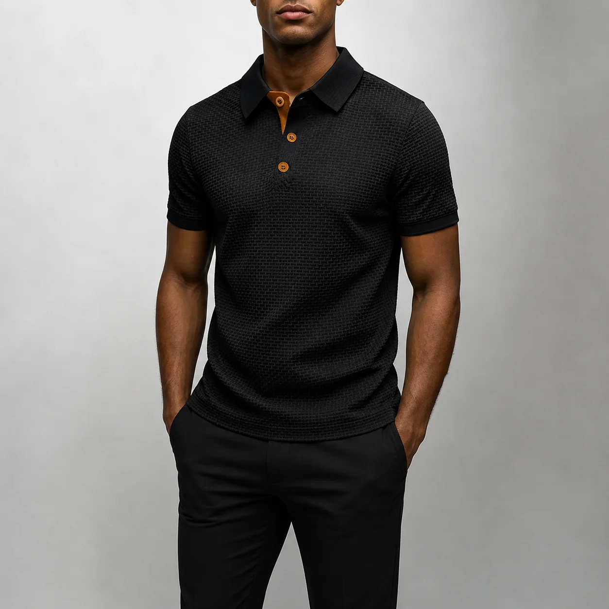 Mivanity Men's Summer Waffle Polo