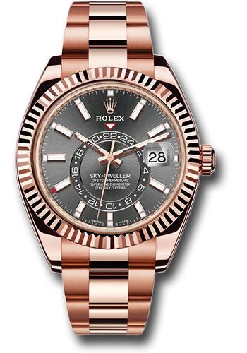 Rolex,Sky-Dweller Everose Gold Sky-Dweller Watch - Dark Rhodium Index Dial - Oyster Bracelet - 326935 dkr