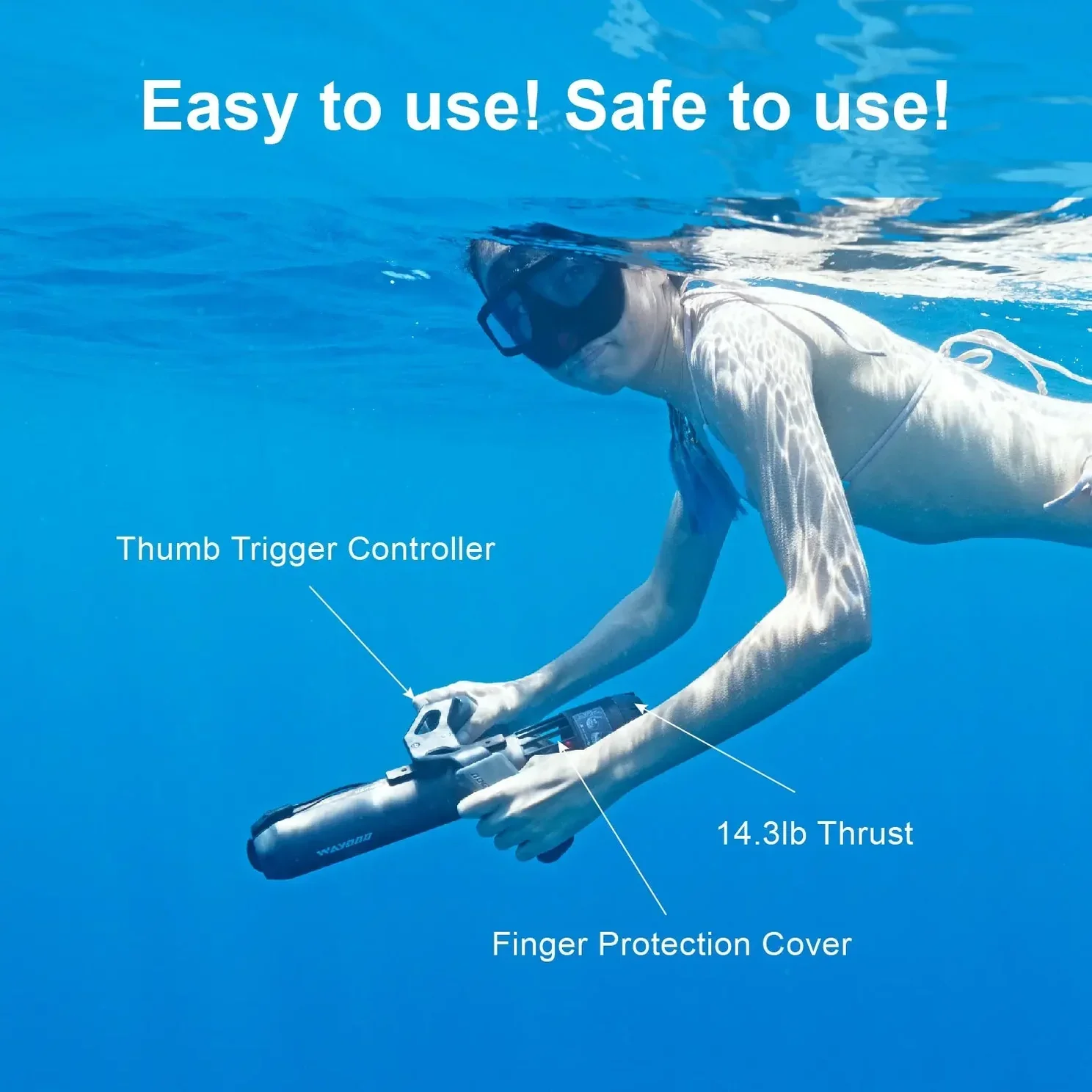 HAVOSPARK HS-S2 Electric Underwater Scooter – 60m Depth, 1.4kg Lightweight, USB-C Fast Charging