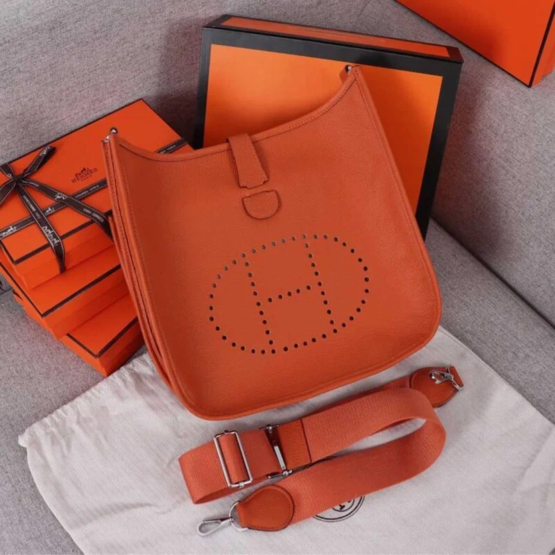 Hermes Evelyne Iii 29 Bag Orange/Black/Blue