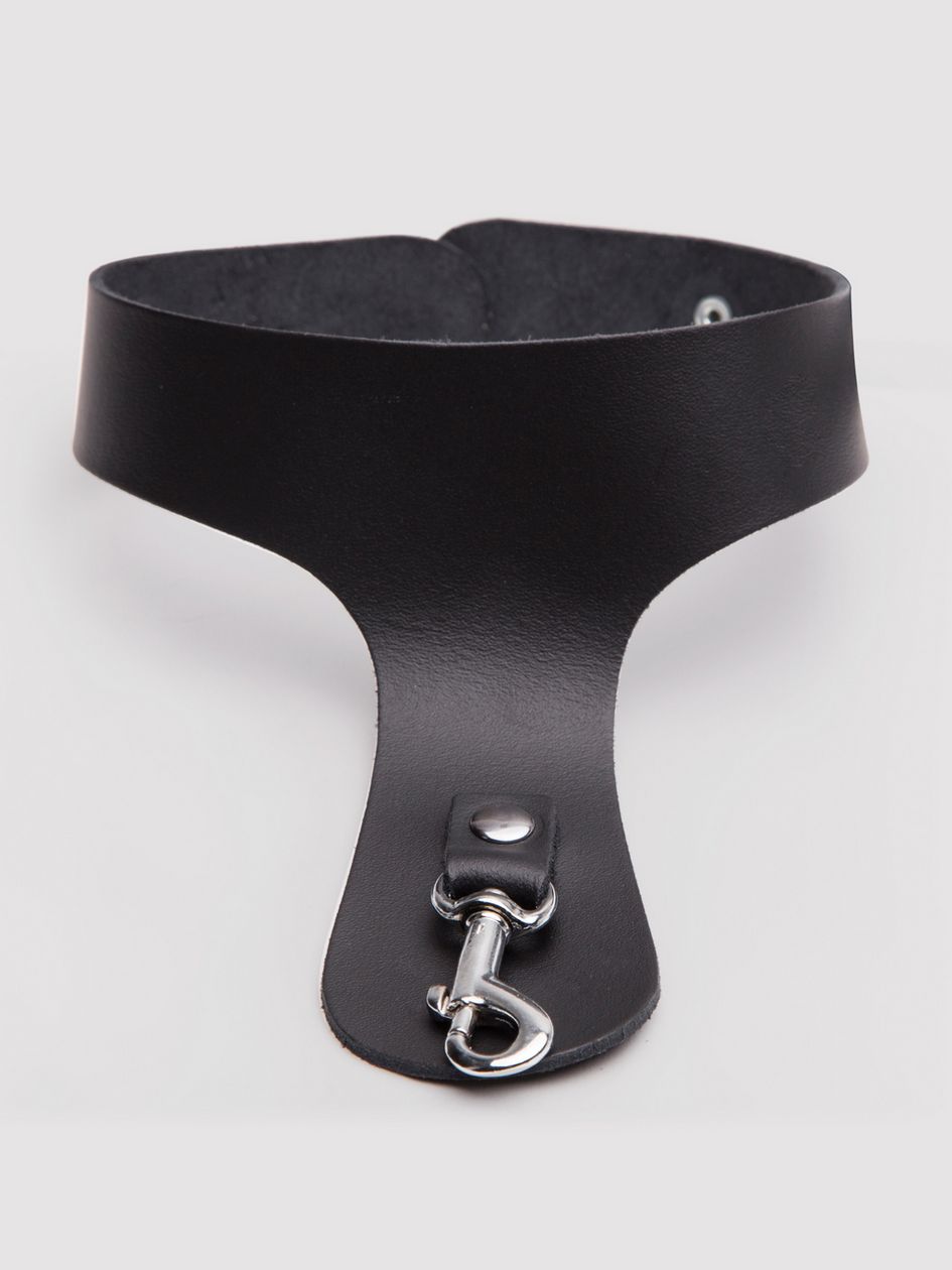 DOMINIX Deluxe Leather Collar with Cock Ring